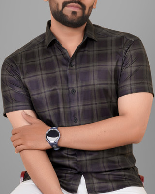METRONAUT Men Checkered Casual Black Shirt