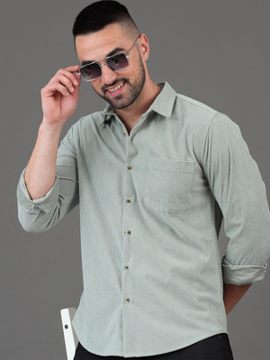 HERE&NOW Men Self Design Casual Grey Shirt