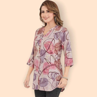 KAUTAQI Women Printed Casual Multicolor Shirt