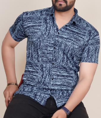 KAJARU Men Printed Casual Grey Shirt