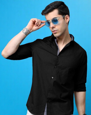 TRENDING LAXMI TREND Men Solid Casual Black Shirt(Pack of 2)