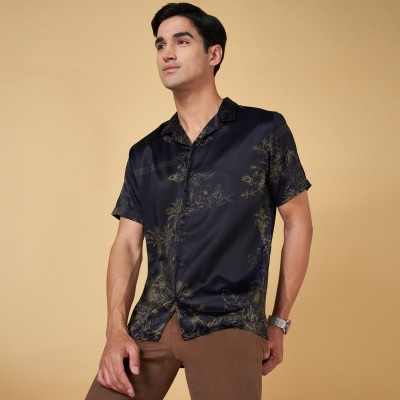 Byford by Pantaloons Men Printed Party Black Shirt