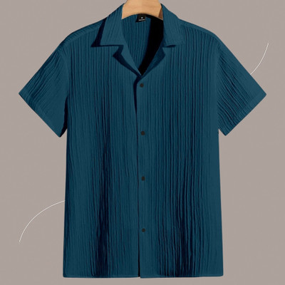 A FUBAR Men Solid Formal Green Shirt