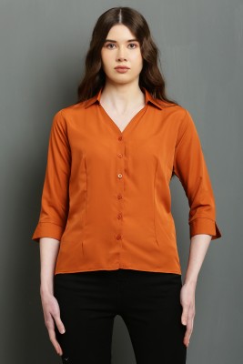 TishuMishu Women Solid Casual Brown Shirt