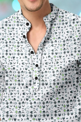 STELLALIFE Trend Men Printed Casual Cream Shirt