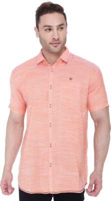 KUONS AVENUE Men Self Design Casual Orange Shirt