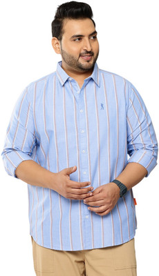 THOMAS SCOTT Men Striped Casual Blue Shirt