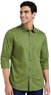 Kalawatia fashion Men Solid Formal Green Shirt