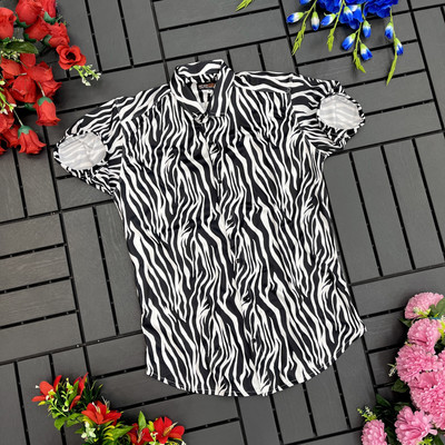 Varni Creation Men Printed Casual Black, White Shirt