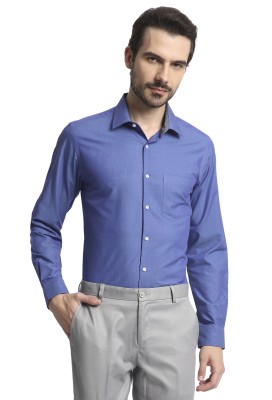 iVOC Men Solid Formal Blue Shirt