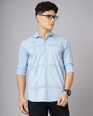 Paul Street Men Checkered Casual Blue Shirt