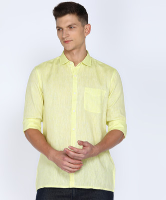 PETER ENGLAND Men Solid Casual Light Green Shirt