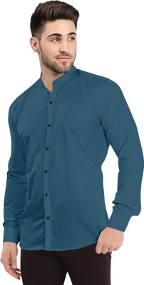 VTEXX Men Solid Casual Blue Shirt