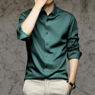 SATADHAR ENTERPRISES Men Solid Casual Green Shirt