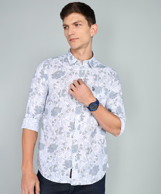 U.S. POLO ASSN. Men Floral Print Casual Blue Shirt