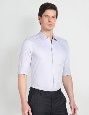 ARROW Men Solid Formal Grey Shirt