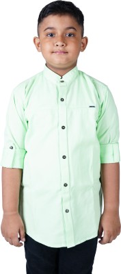 FASHION HUB BY RIYANSHI Boys Solid Formal Light Green Shirt