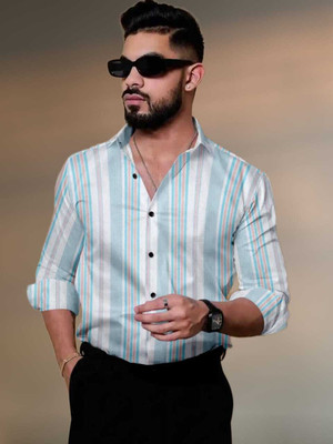 Manav Creation Men Printed Casual White Shirt
