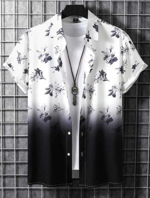 ALIJA FASHION Men Printed Casual Black, White Shirt