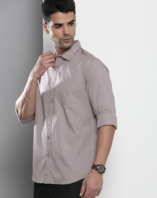The Indian Garage Co. Men Solid Casual Purple Shirt