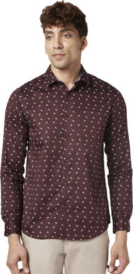Byford by Pantaloons Men Printed Casual Maroon Shirt