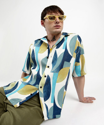 CAMPUS SUTRA Men Printed Casual Blue Shirt