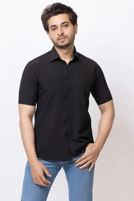 HKV FASHION Men Solid Casual Black Shirt