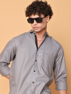 METRONAUT Men Solid Casual Grey Shirt