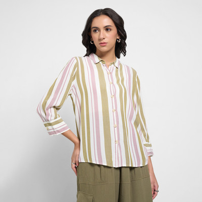 Honey By Pantaloons Women Striped Casual Multicolor Shirt