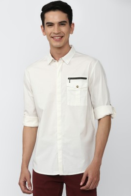 FOREVER 21 Men Solid Casual White Shirt