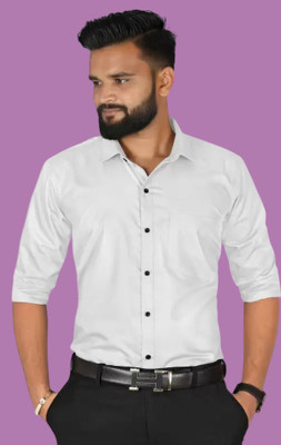 HENDRIX FASHION Men Solid Casual White Shirt