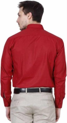 AE Fashion Men Solid Casual Red Shirt