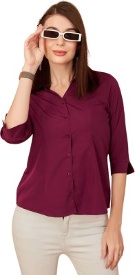 REYA FASHION Women Solid Casual Brown Shirt