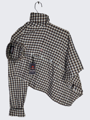 Arthz Fashion Trend Men Checkered Casual Black Shirt