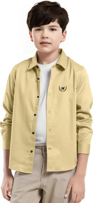 Lolark Boys Solid Festive Yellow Shirt