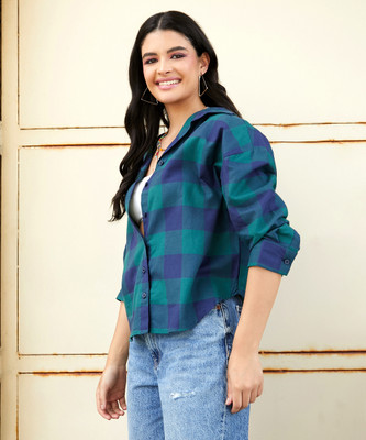 Pinacolada Women Checkered Casual Multicolor Shirt