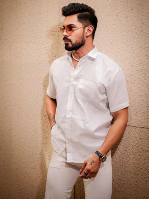 METRONAUT Men Solid Casual White Shirt