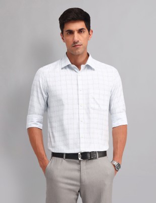 AD by Arvind Men Checkered Casual White Shirt