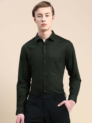 INVICTUS Men Solid Formal Green Shirt