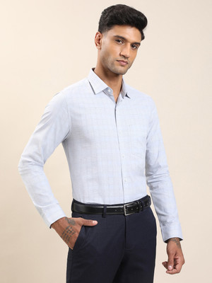 TURTLE Men Checkered Formal Grey Shirt