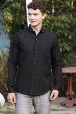 Rahi Trendz Men Solid Casual Black Shirt