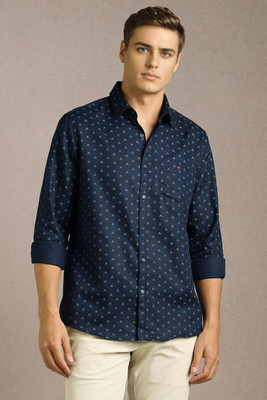 LOUIS PHILIPPE Men Printed Casual Dark Blue Shirt