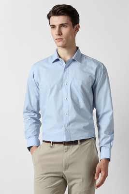 VAN HEUSEN Men Solid Formal Light Blue Shirt