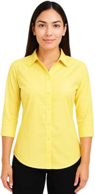 ZUNAIRA GARMENTS Women Solid Formal Yellow Shirt