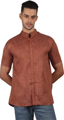 KLOSET BY RIAG Men Solid Casual Brown Shirt