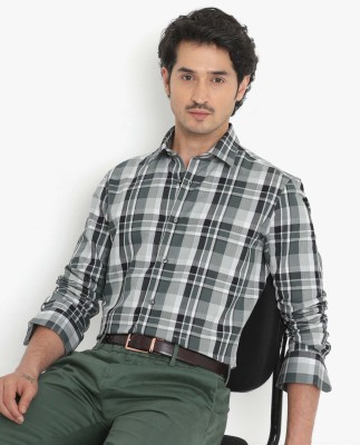 RARE RABBIT Men Checkered Casual Grey, Black Shirt