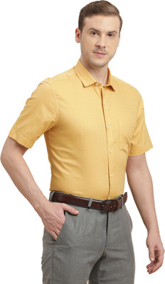 TURTLE Men Printed Formal Yellow Shirt