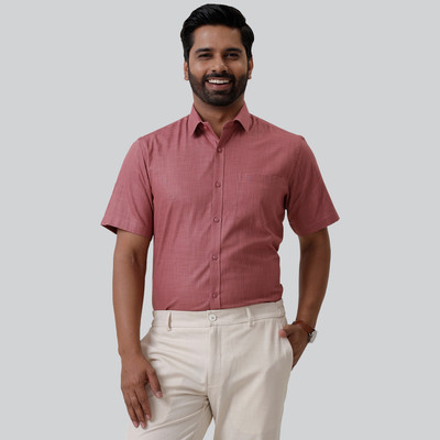 Ariser Men Solid Formal Pink Shirt