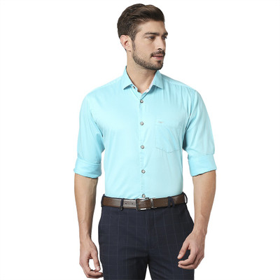 PARK AVENUE Men Solid Formal Blue Shirt