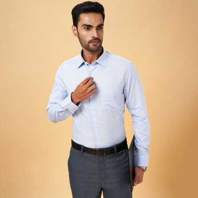 Byford by Pantaloons Men Self Design Formal Light Blue, White Shirt